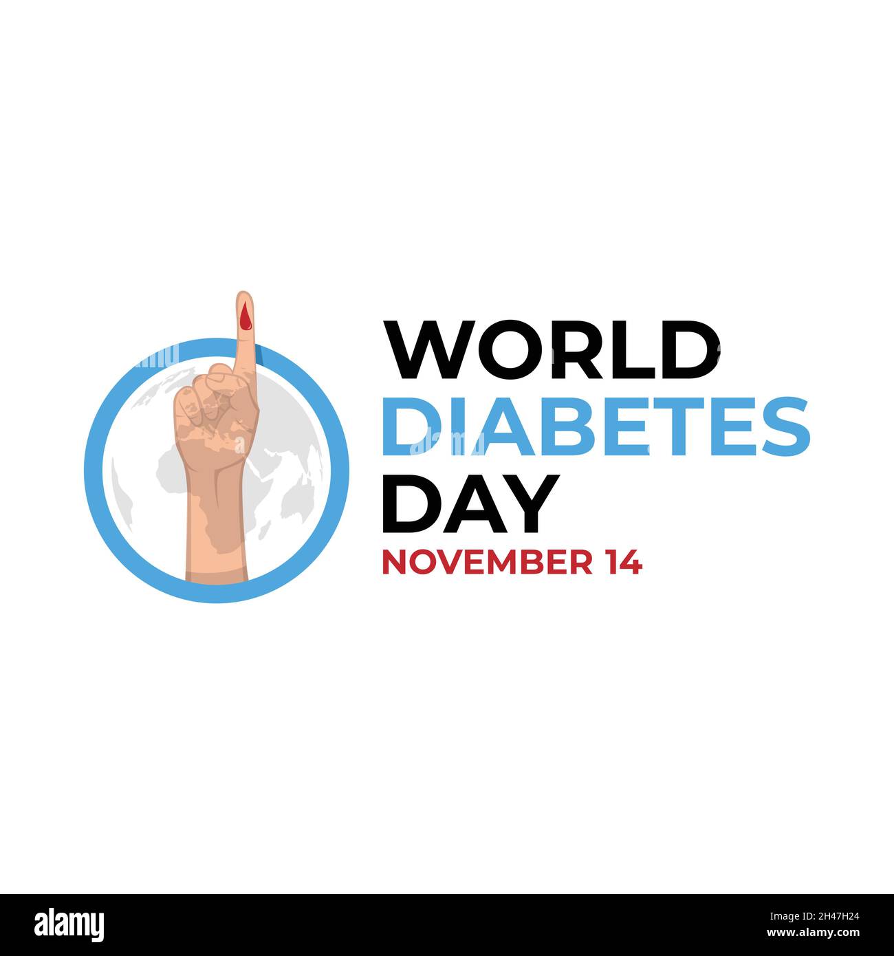 Progettazione Poster per la giornata mondiale del diabete vettore libero. Illustrazione Vettoriale della Giornata mondiale del diabete Concept Illustrazione Vettoriale