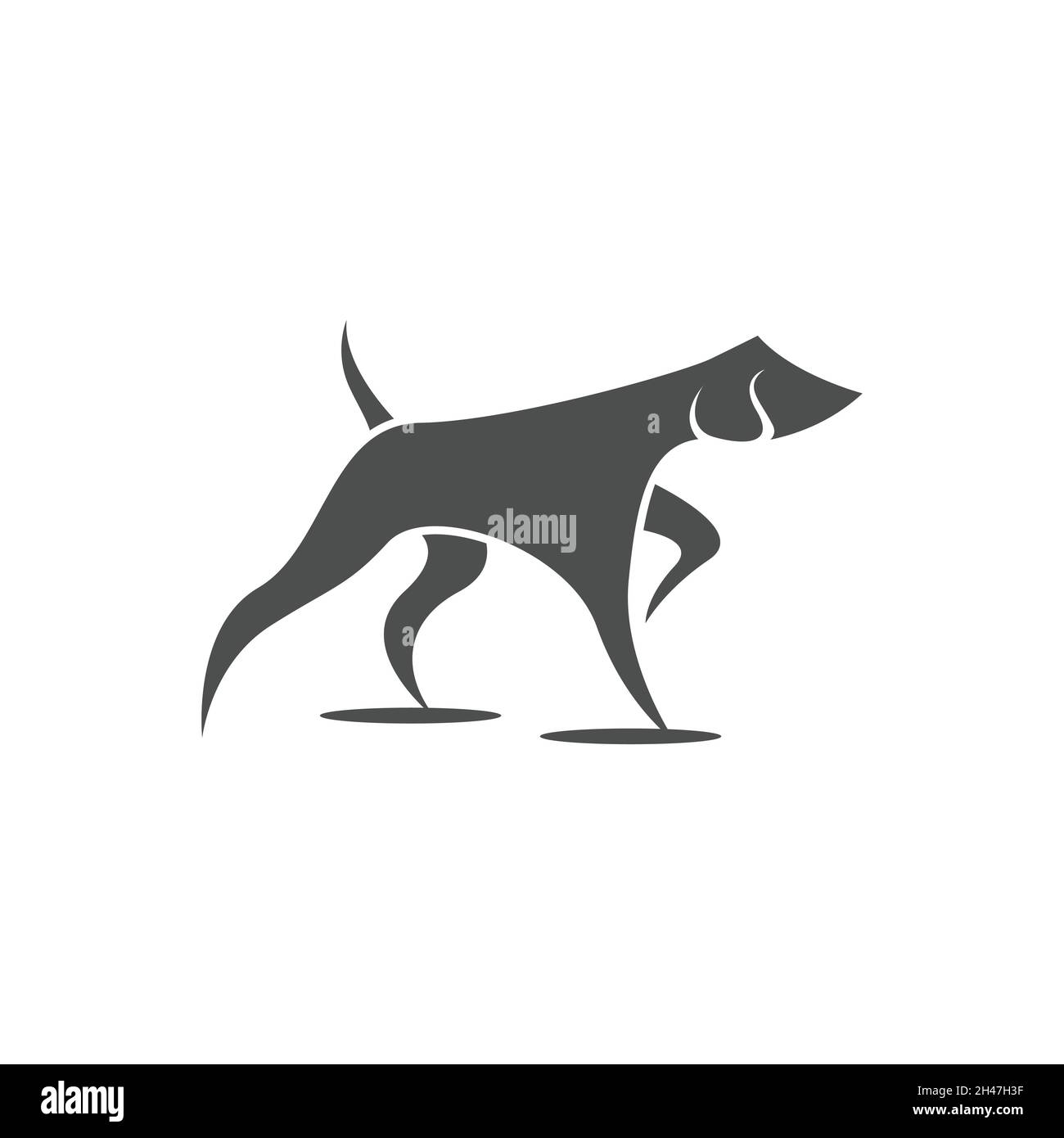 Modello di logo con silhouette per cani Vector Illustrator. Profilo del cane per icone, simboli del logo per la cura degli animali, cibo per animali, veterinario. Logo veterinario templa Illustrazione Vettoriale