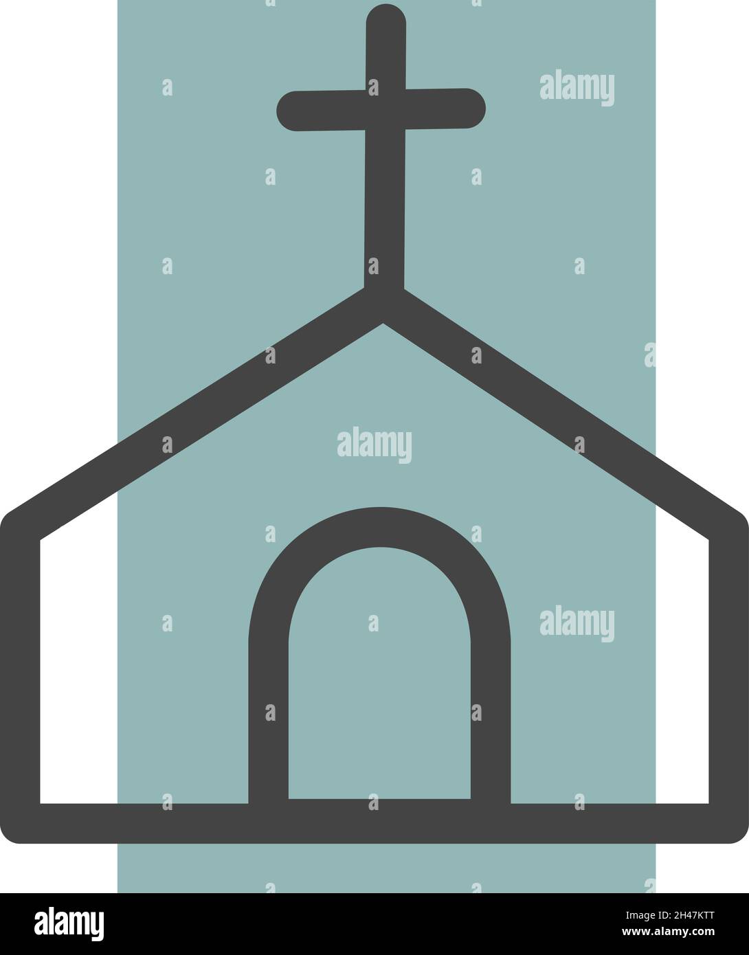 Chiesa casa, illustrazione, vettore, su sfondo bianco. Illustrazione Vettoriale