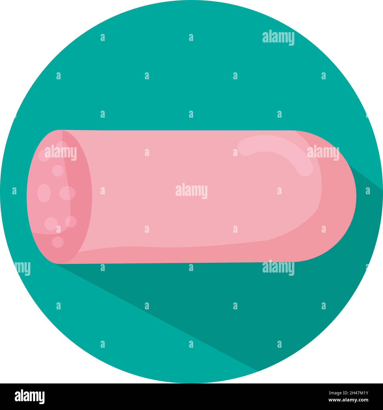 Salame fresco, illustrazione, vettore, su sfondo bianco. Illustrazione Vettoriale