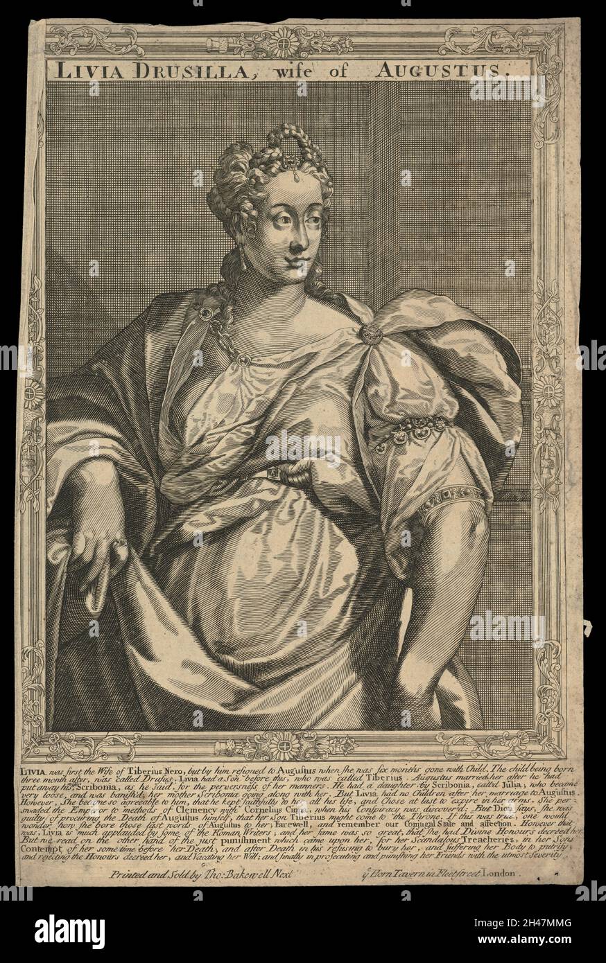 Livia Drusilla, moglie di Augusto Cesare. Incisione a filo, 16--, dopo A. Sadeler. Foto Stock