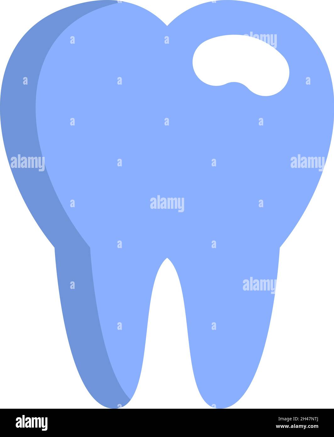 Dente sano, illustrazione, vettore, su sfondo bianco. Illustrazione Vettoriale