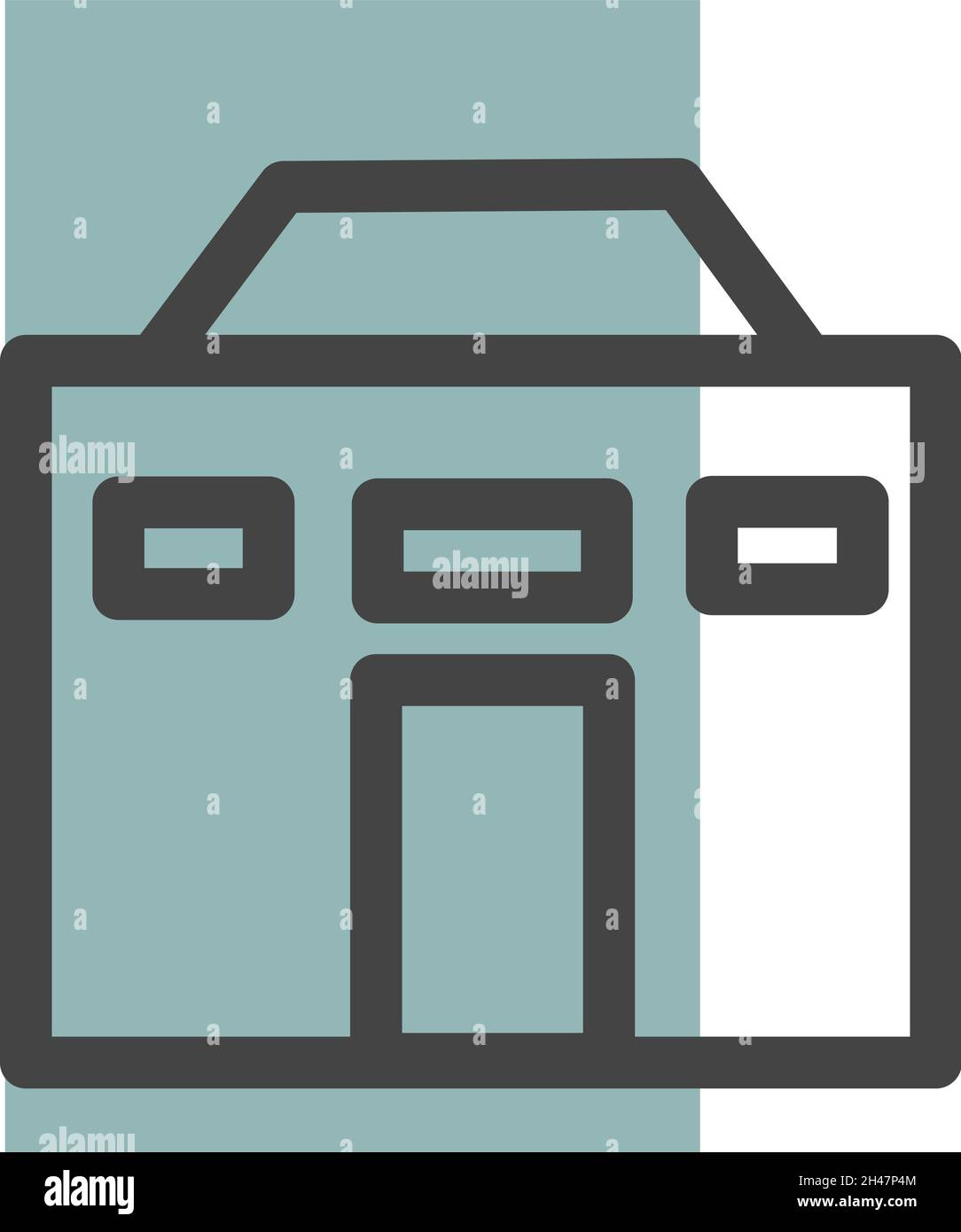 Casa coloniale, illustrazione, vettore, su sfondo bianco. Illustrazione Vettoriale