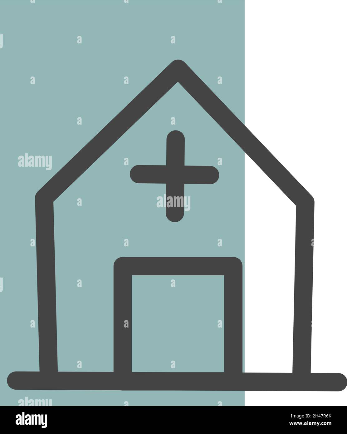 Vecchia chiesa, illustrazione, vettore, su sfondo bianco. Illustrazione Vettoriale