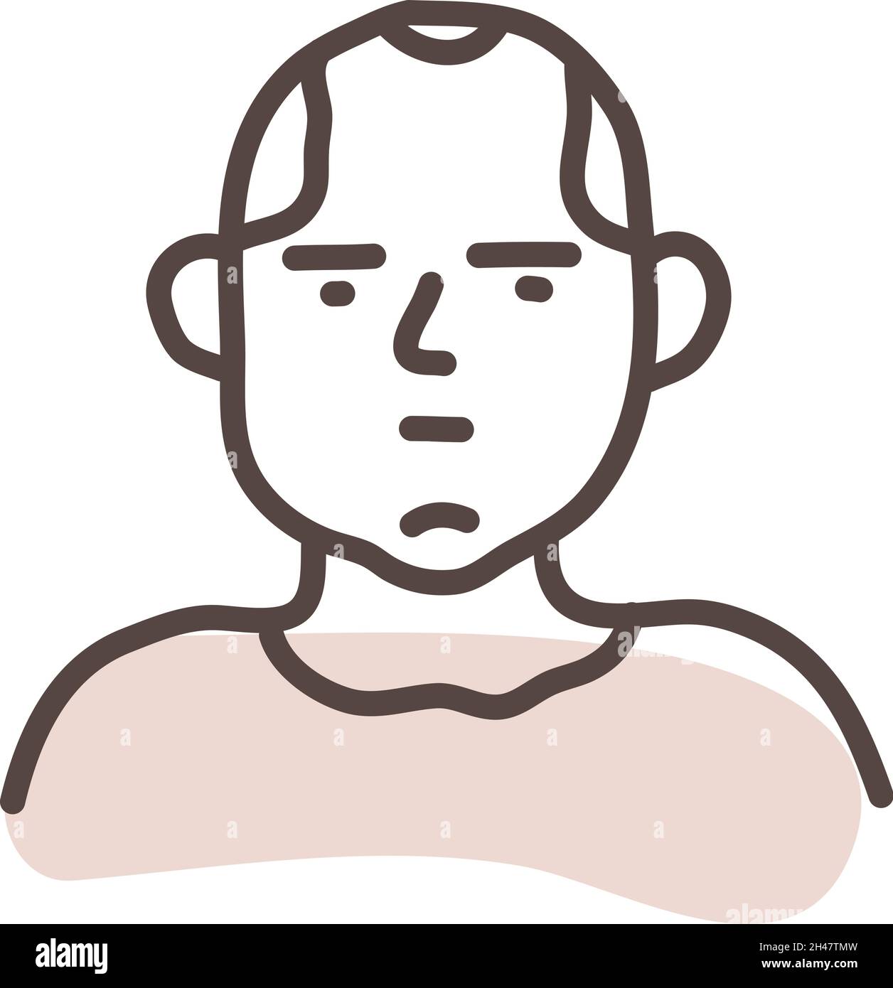 Uomo grasso con camicia marrone, illustrazione, vettore, su sfondo bianco. Illustrazione Vettoriale