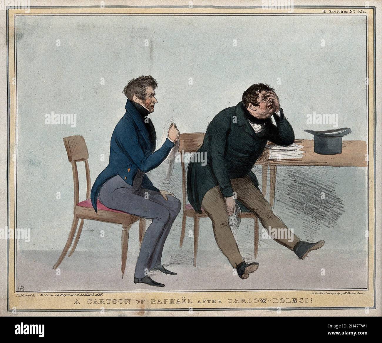 Alexander Raphael e di Daniel O'Connell piangere. Litografia colorata dal S.B. (John Doyle), 1836. Foto Stock