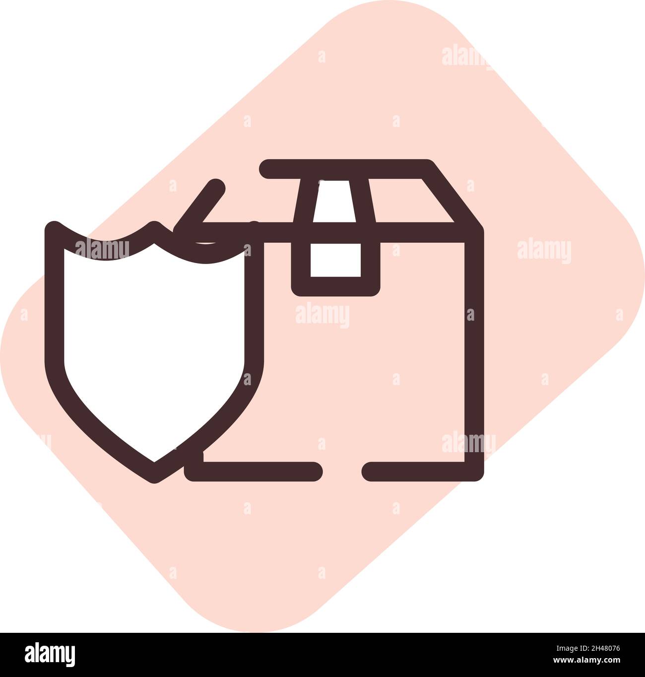 Sicurezza dei pacchi, illustrazione, vettore, su sfondo bianco. Illustrazione Vettoriale