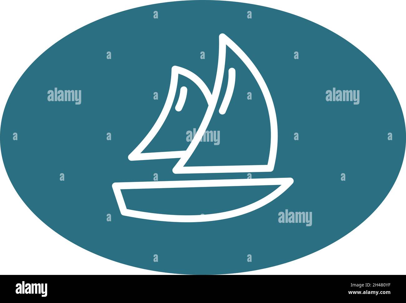 Barca a vela veloce, illustrazione, vettore, su sfondo bianco. Illustrazione Vettoriale