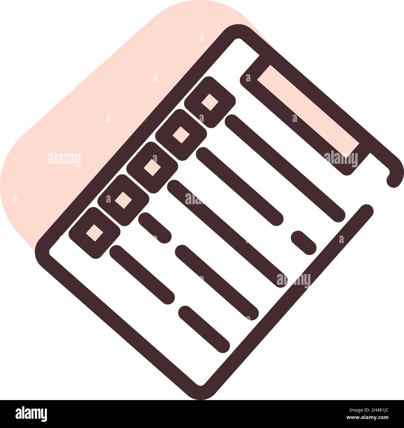 Lista di controllo per la spedizione, illustrazione, vettore, su sfondo bianco. Illustrazione Vettoriale