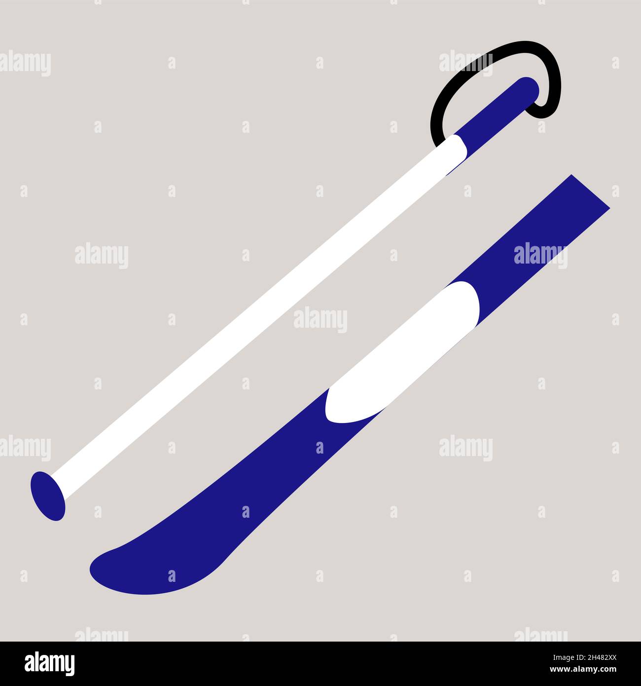 Bastoni da sci, illustrazione, vettore, su sfondo bianco. Illustrazione Vettoriale