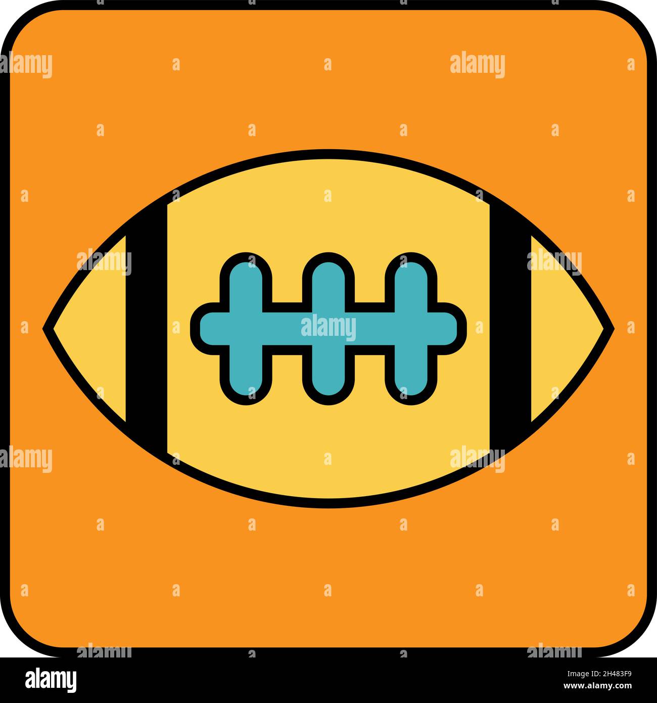 Calcio americano, illustrazione, vettore, su sfondo bianco. Illustrazione Vettoriale