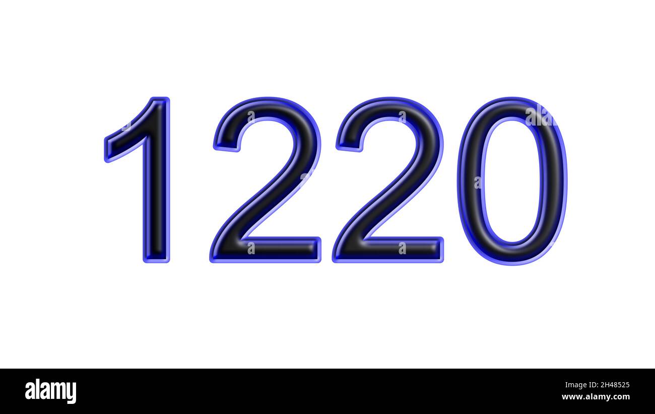 sfondo bianco effetto 3d blu a 1220 numeri Foto Stock