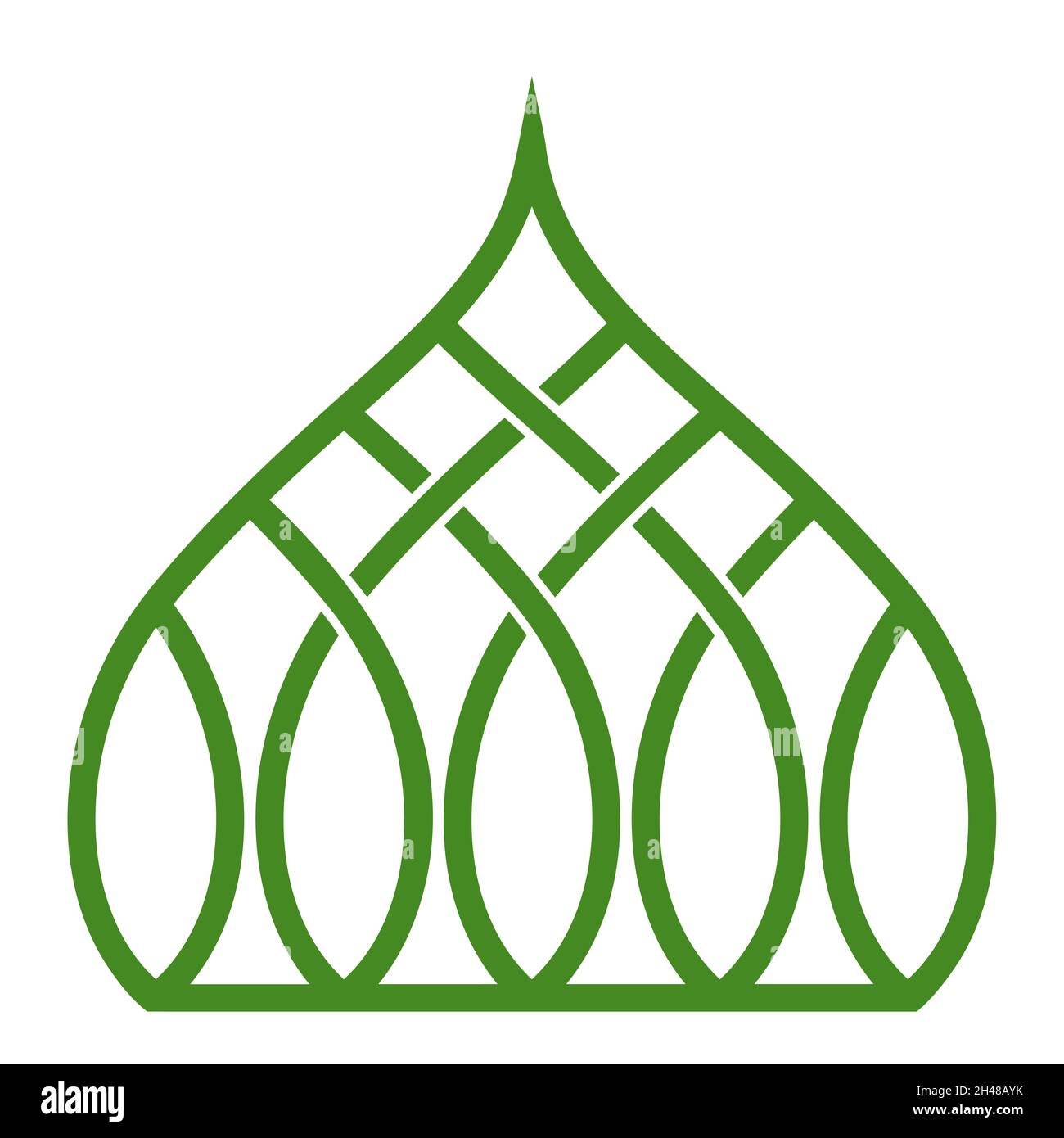 Arabo islamico verde cupola moschea logo arabo resort chic cupola appartamenti stock illustrazione Illustrazione Vettoriale