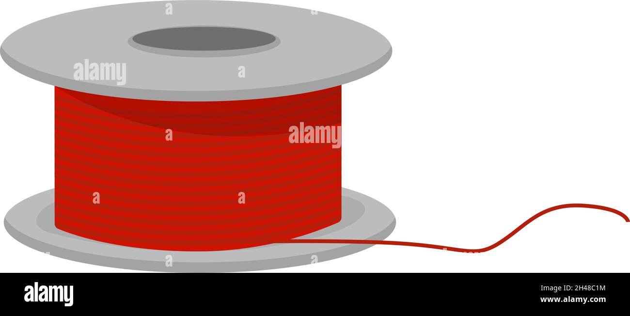 Bobina rossa, illustrazione, vettore su sfondo bianco. Illustrazione Vettoriale