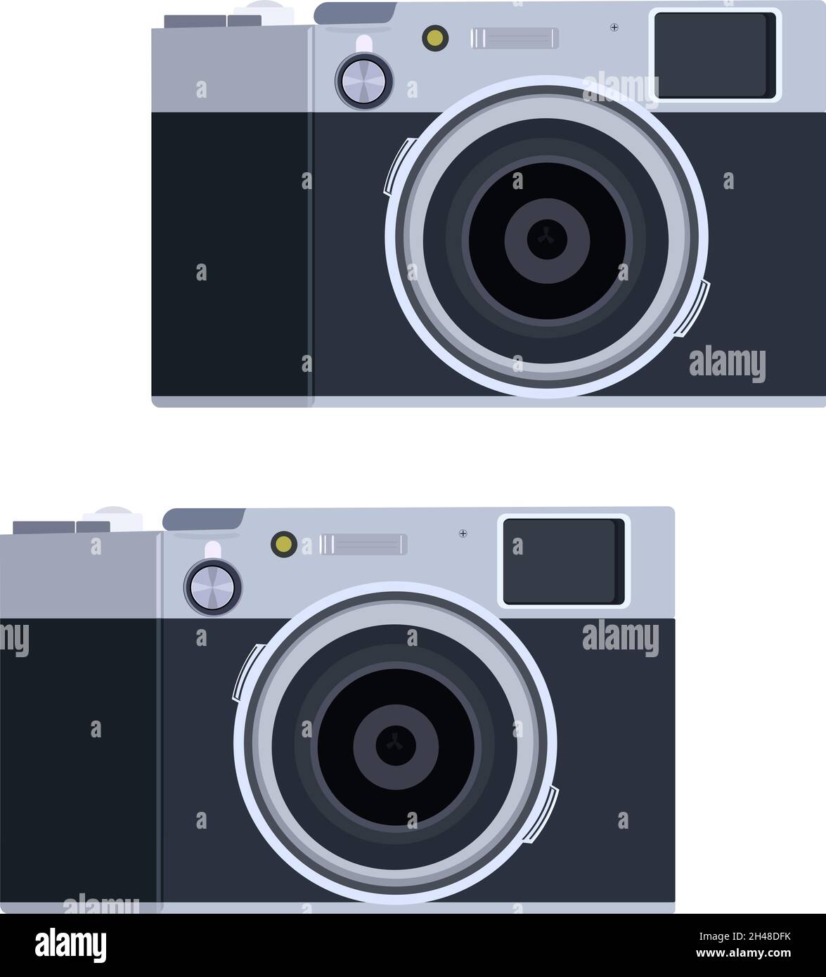 Doppia fotocamera, illustrazione, vettore su sfondo bianco. Illustrazione Vettoriale