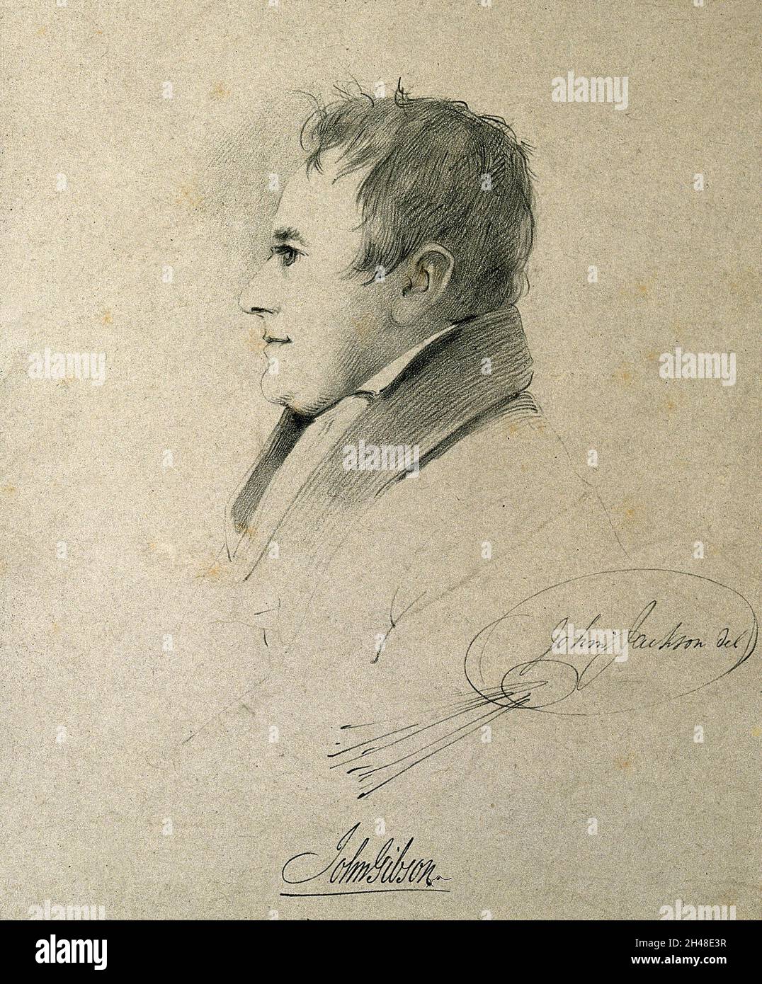 John Gibson. Litografia di J. Jackson dopo se stesso. Foto Stock