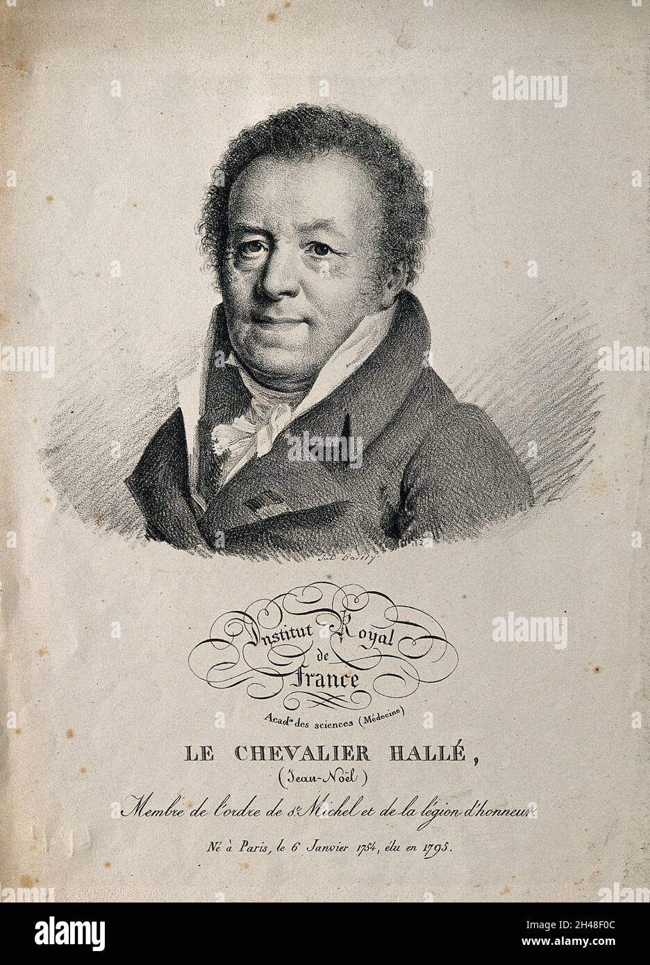 Jean Noël Hallé. Litografia di J. Boilly, 1821. Foto Stock