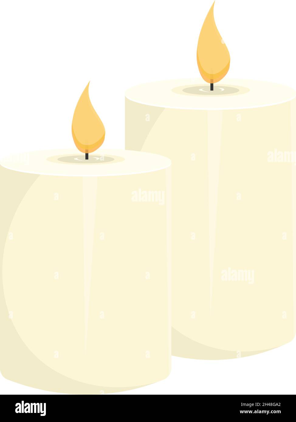Candele bianche, illustrazione, vettore su sfondo bianco. Illustrazione Vettoriale