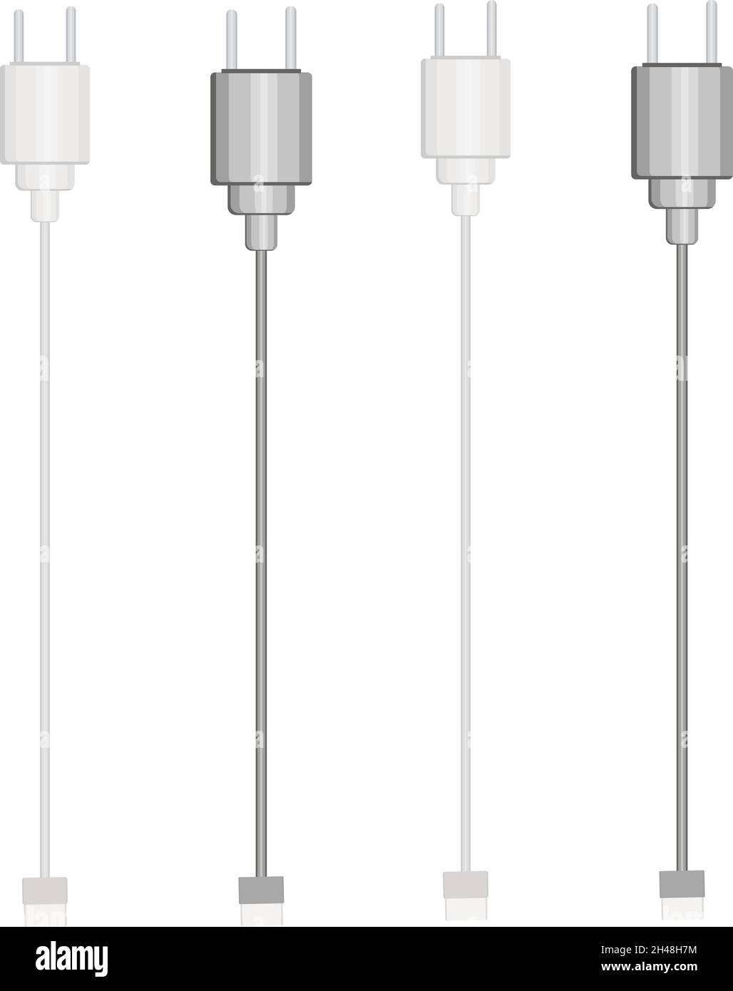 Caricabatterie per cavi, illustrazione, vettore su sfondo bianco. Illustrazione Vettoriale