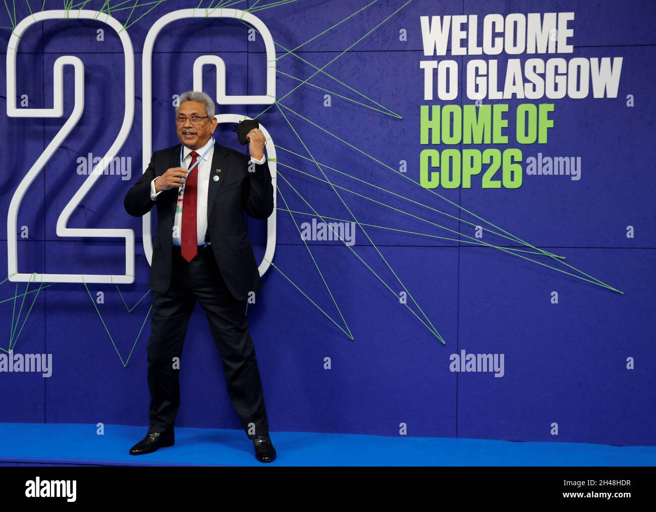 Il presidente dello Sri Lanka Gotabaya Rajapaksa arriva al vertice Cop26 presso lo Scottish Event Campus (SEC) di Glasgow. Data foto: Lunedì 1 novembre 2021. Foto Stock