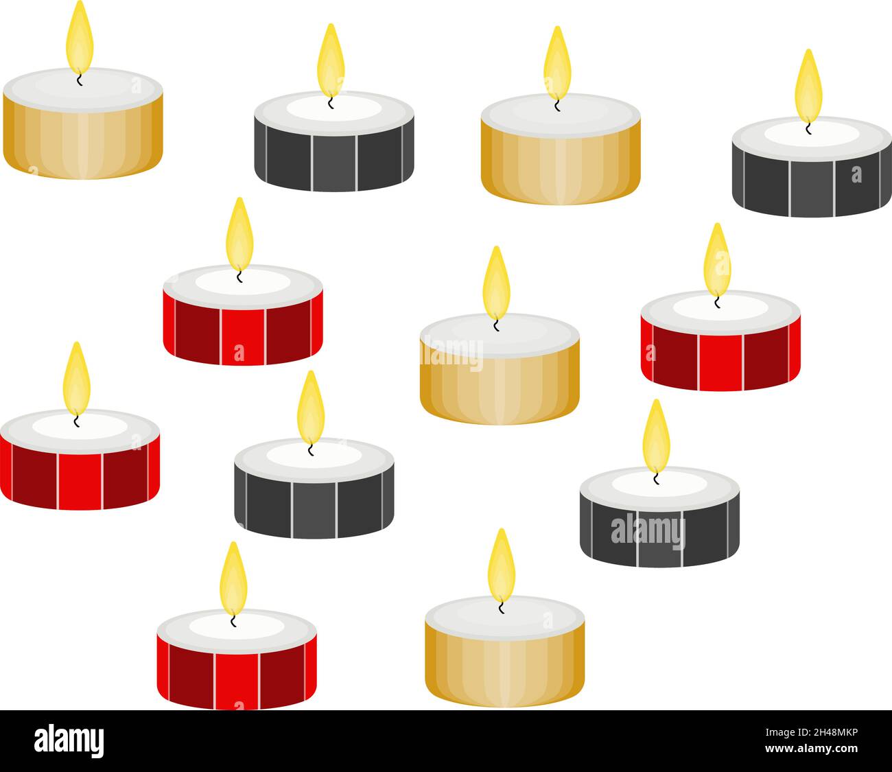 Candele Diwali, illustrazione, vettore su sfondo bianco. Illustrazione Vettoriale