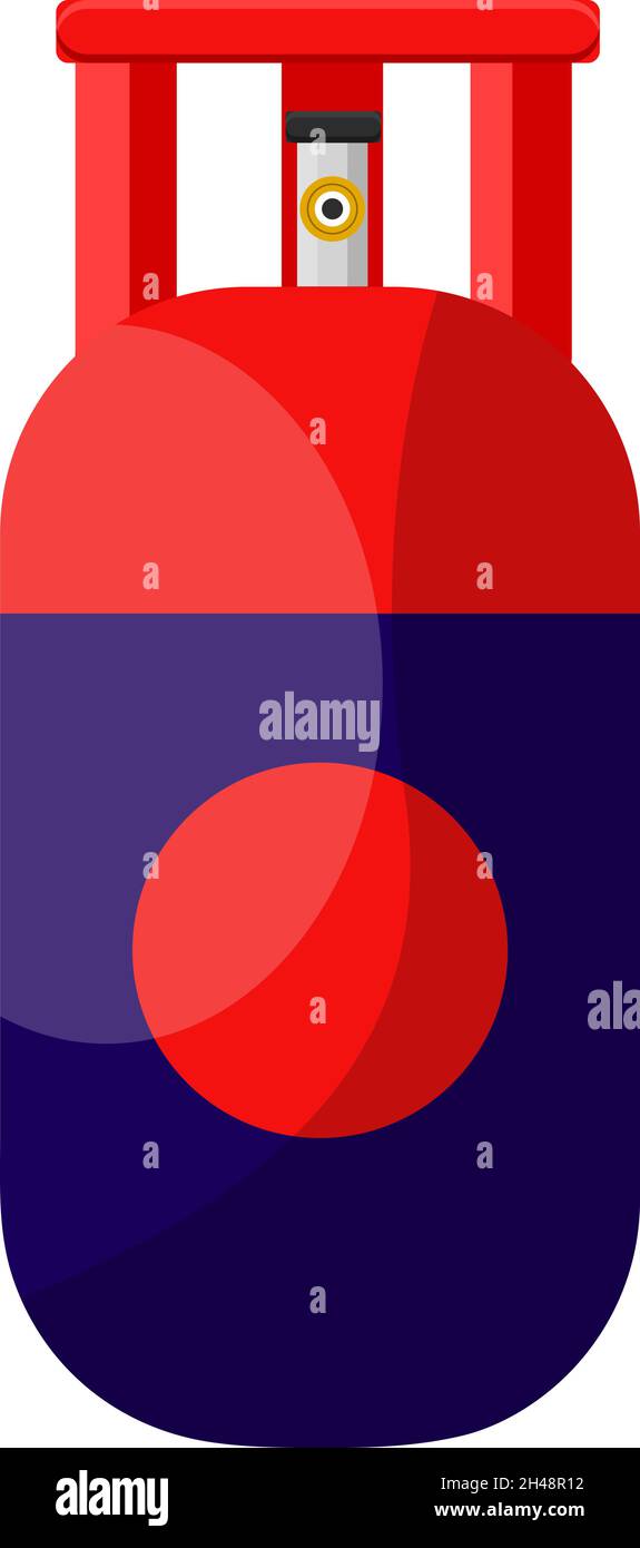 Bombola di gas, illustrazione, vettore su sfondo bianco. Illustrazione Vettoriale