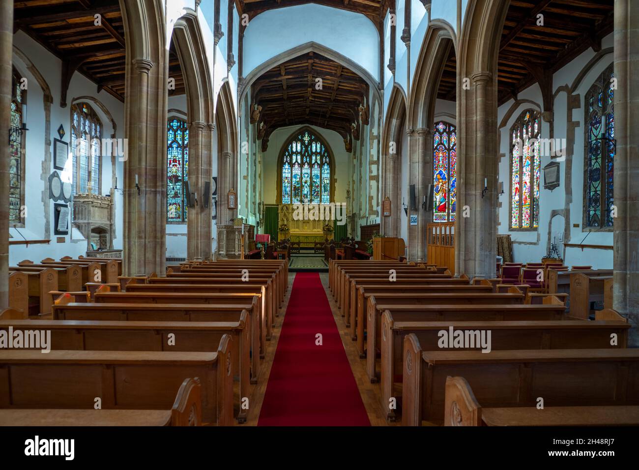 Dedham Parish Church-St Mary the Virgin, Dedham Essex Inghilterra 30 Ott 2021 Foto Brian Harris la nave dell'architettura, Dedham Parish Church – St. Mary Foto Stock