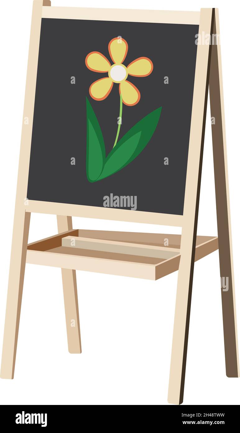 Pittura a cavalletto, illustrazione, vettore su sfondo bianco. Illustrazione Vettoriale