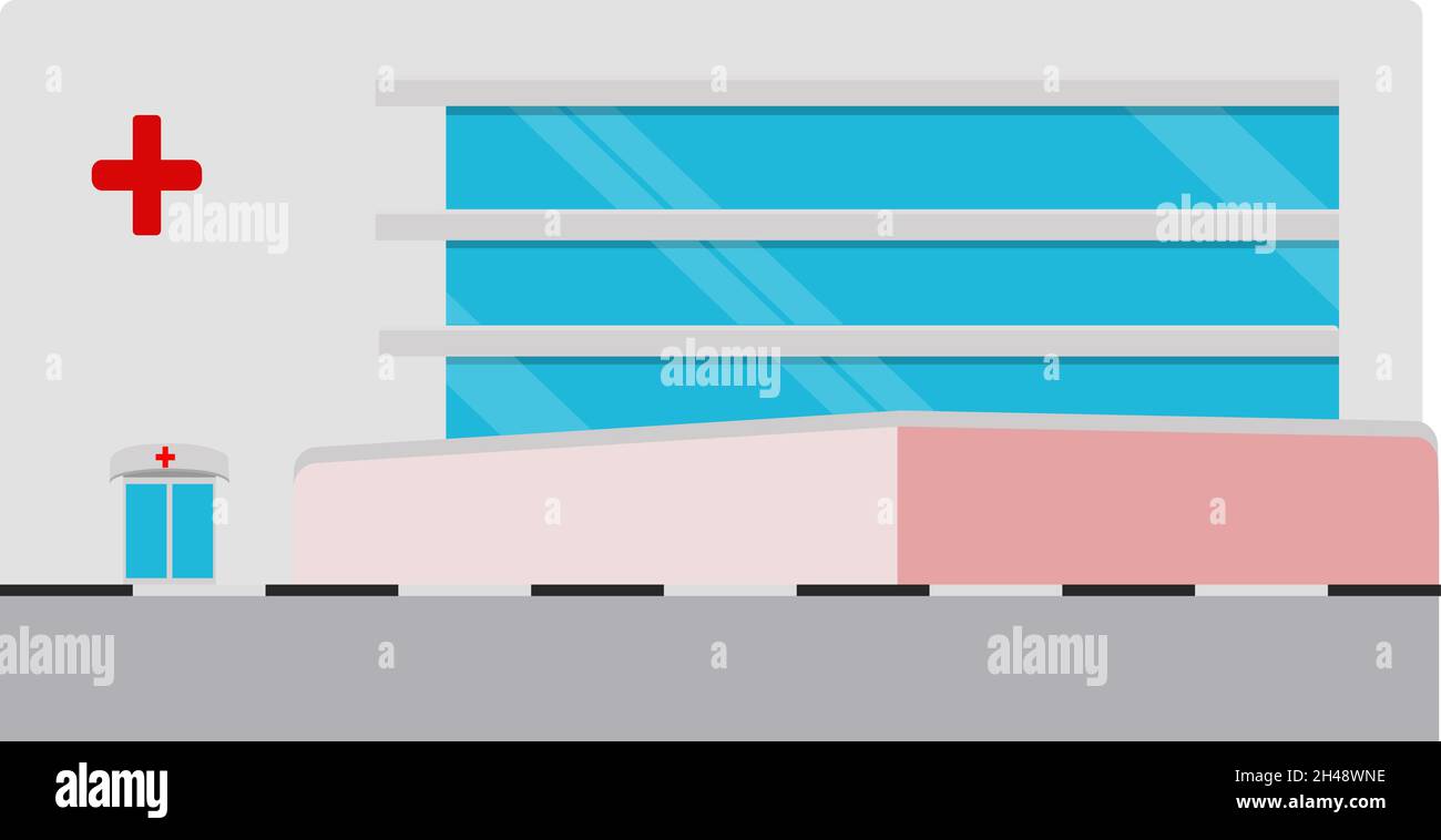 Ospedale, illustrazione, vettore su sfondo bianco. Illustrazione Vettoriale