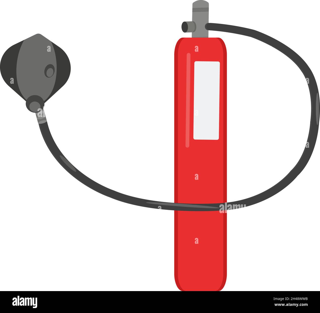 Cilindro con maschera di gas, illustrazione, vettore su sfondo bianco. Illustrazione Vettoriale