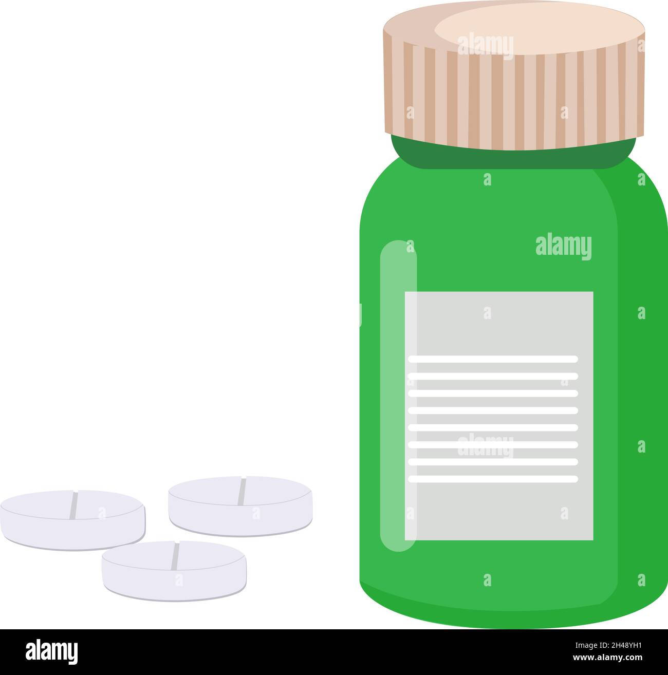 Medicinale nel flacone, illustrazione, vettore su sfondo bianco. Illustrazione Vettoriale