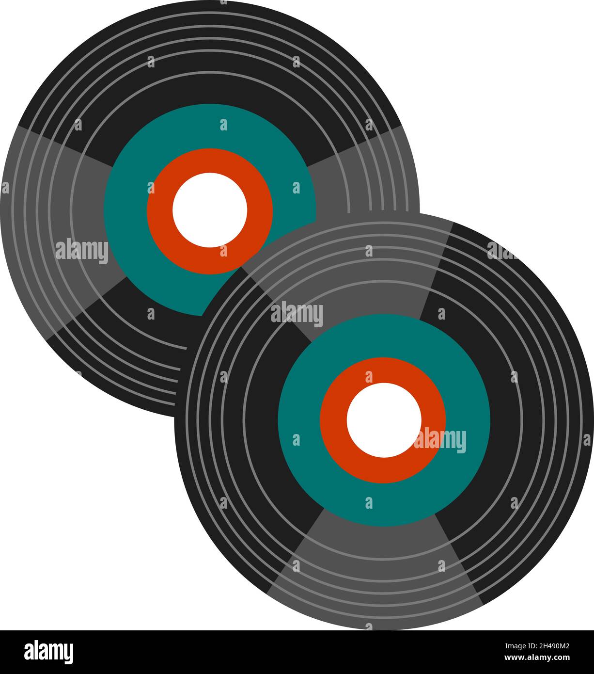 Vecchio disco musicale, illustrazione, vettore su sfondo bianco. Illustrazione Vettoriale
