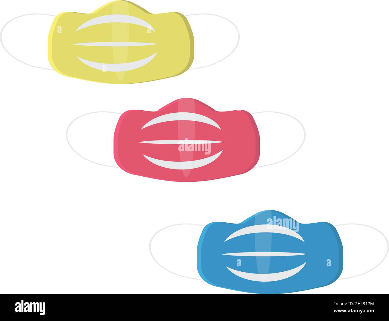 Maschera medica viso, illustrazione, vettore su sfondo bianco. Illustrazione Vettoriale