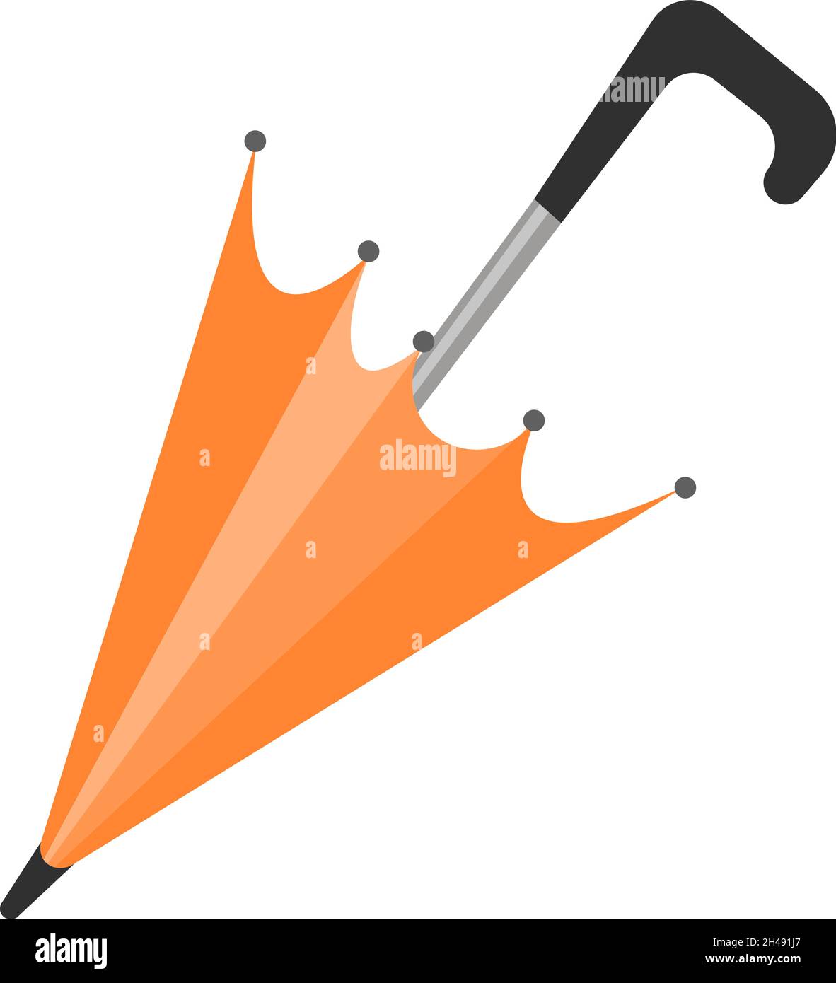 Ombrello chiuso, illustrazione, vettore su sfondo bianco. Illustrazione Vettoriale