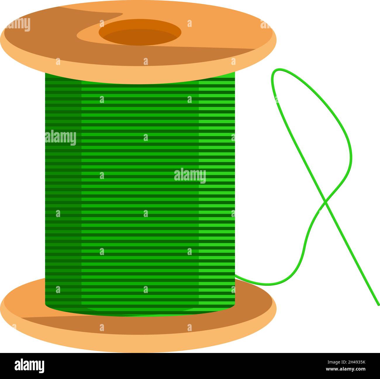 Filettatura verde, illustrazione, vettore su sfondo bianco. Illustrazione Vettoriale