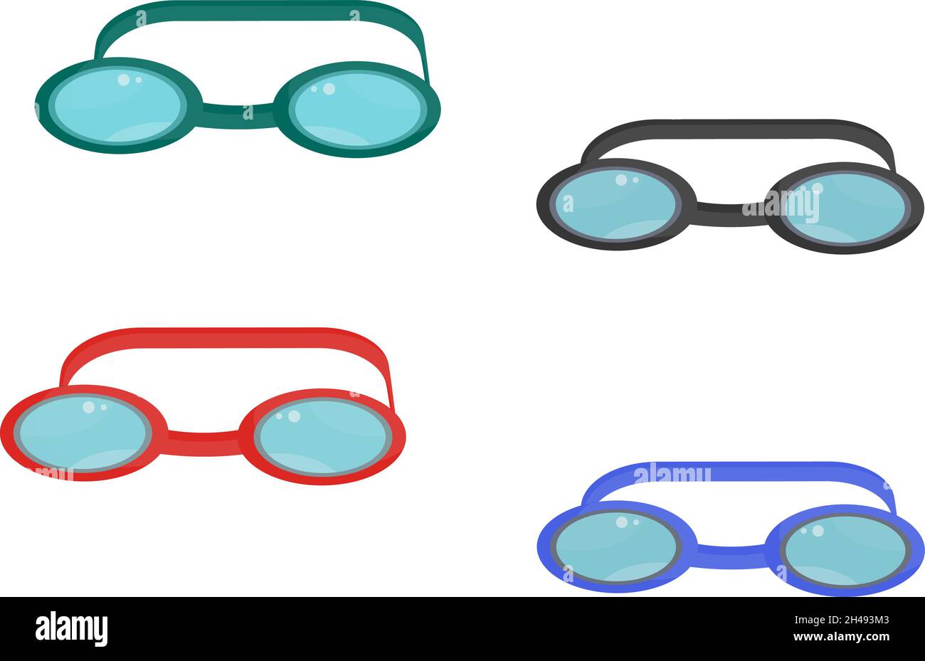 Occhiali da nuoto, illustrazione, vettore su sfondo bianco. Illustrazione Vettoriale
