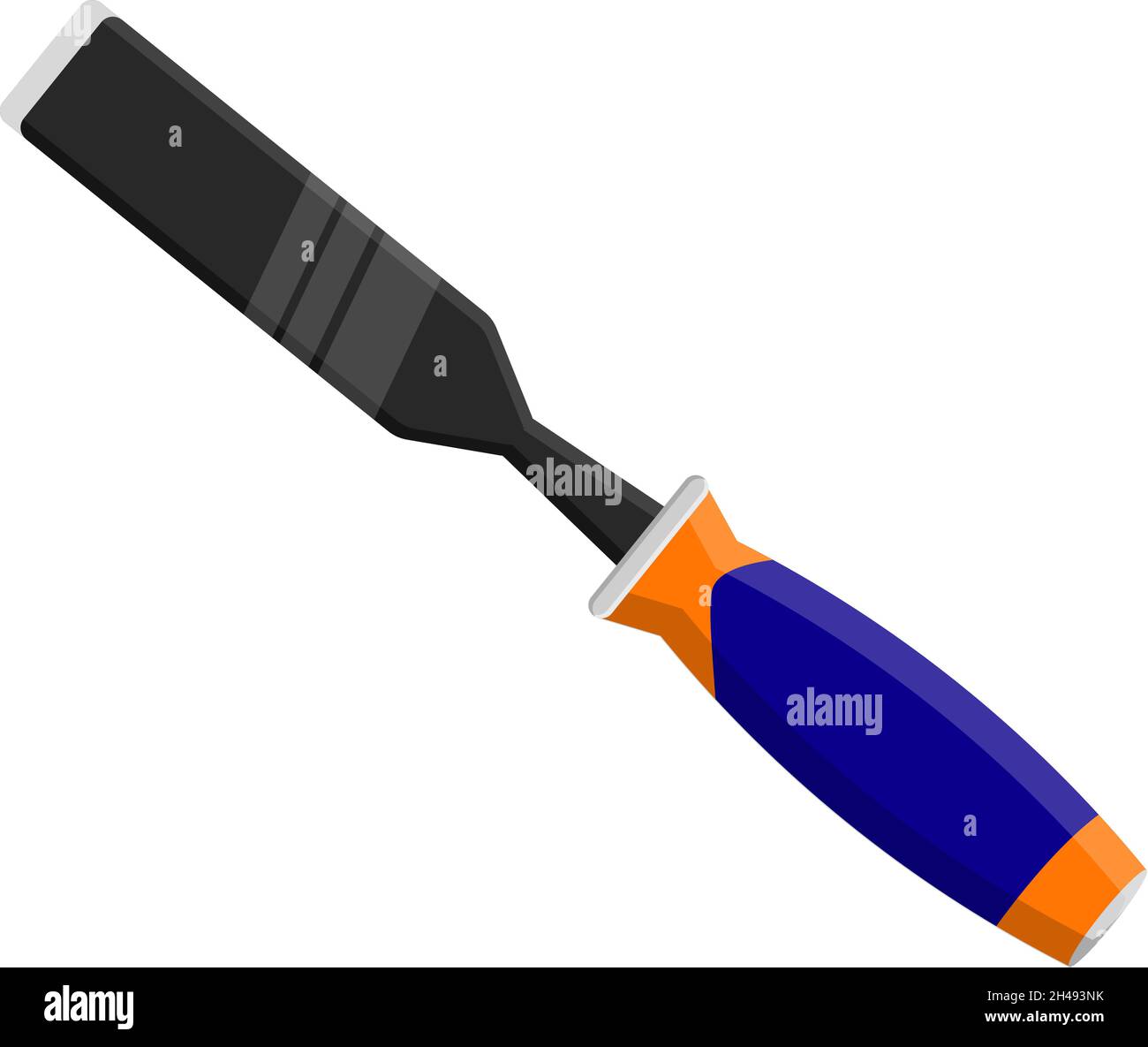 Scalpello blu, illustrazione, vettore su sfondo bianco. Illustrazione Vettoriale