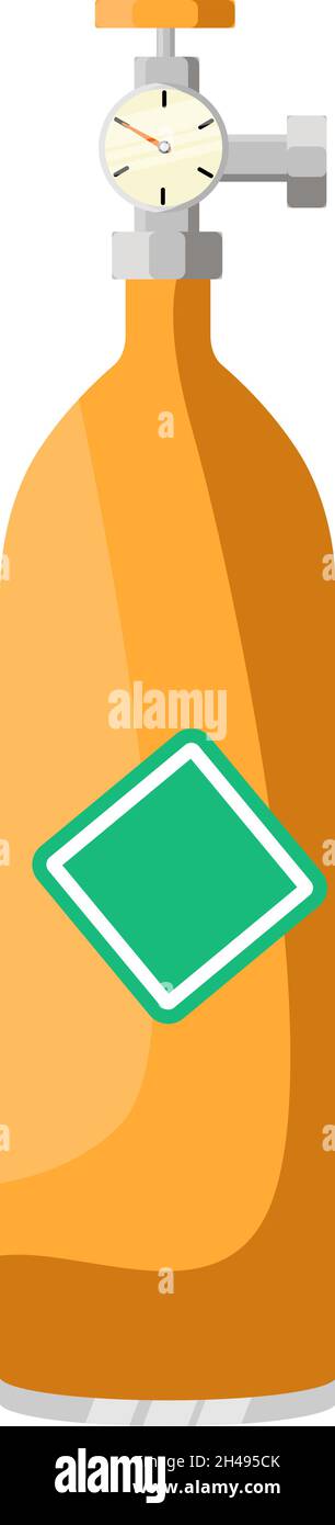 Bombola di gas, illustrazione, vettore su sfondo bianco. Illustrazione Vettoriale