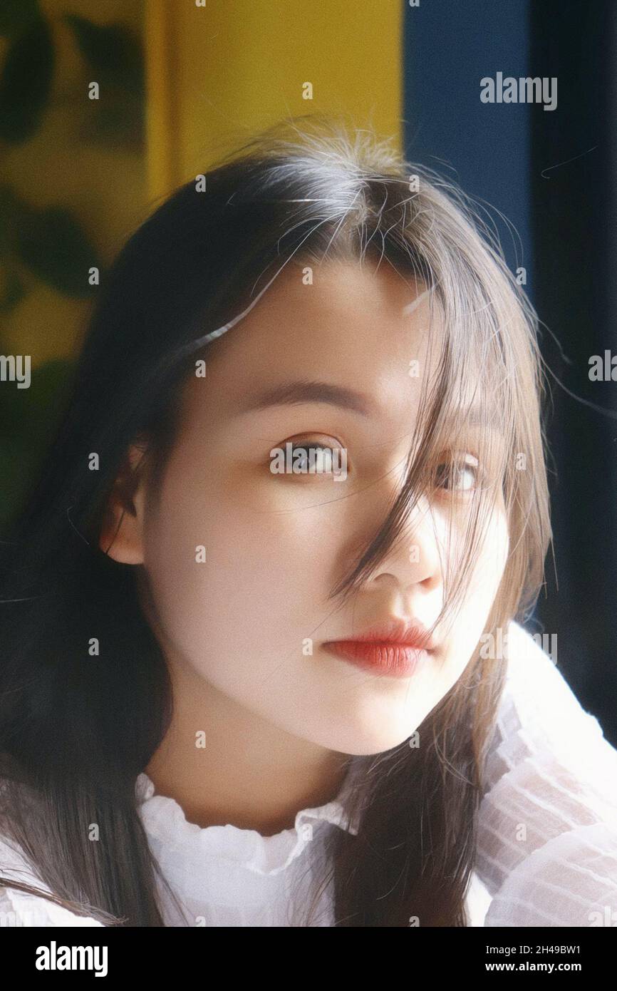 Una bella ragazza vietnamita Foto Stock