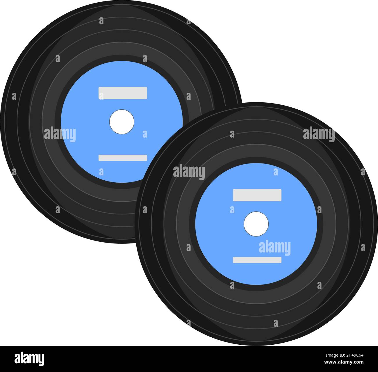 Vecchi dischi musicali, illustrazioni, vettoriali su sfondo bianco. Illustrazione Vettoriale