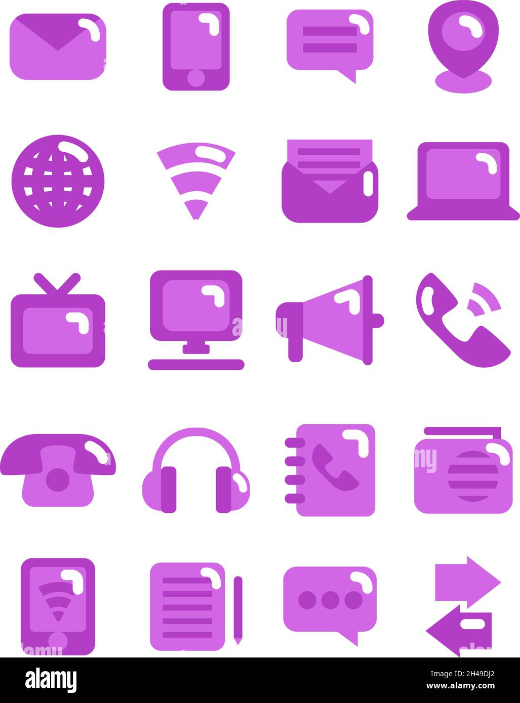 Comunicazione tecnologica, illustrazione, vettore, su sfondo bianco. Illustrazione Vettoriale