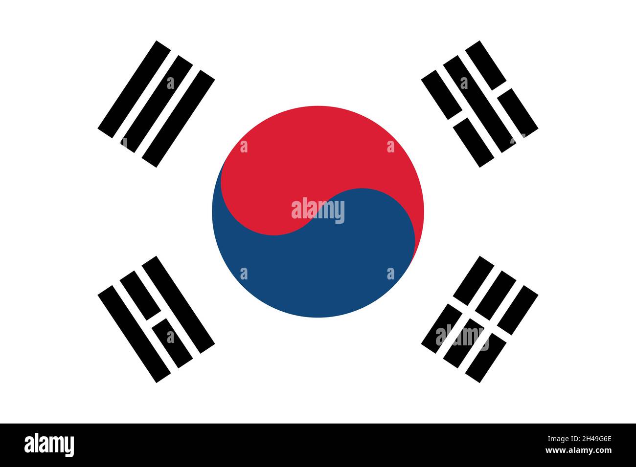Bandiera del sud kore nel colore originale Illustrazione Vettoriale