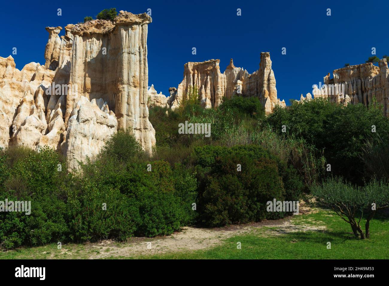 Formazione geologica di forma d'organo di Ille sur Tet nel sud della Francia Foto Stock