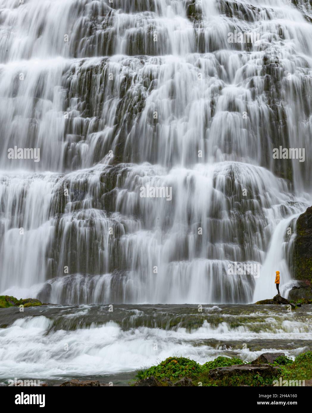 Cascata Dynjandi, Islanda Foto Stock