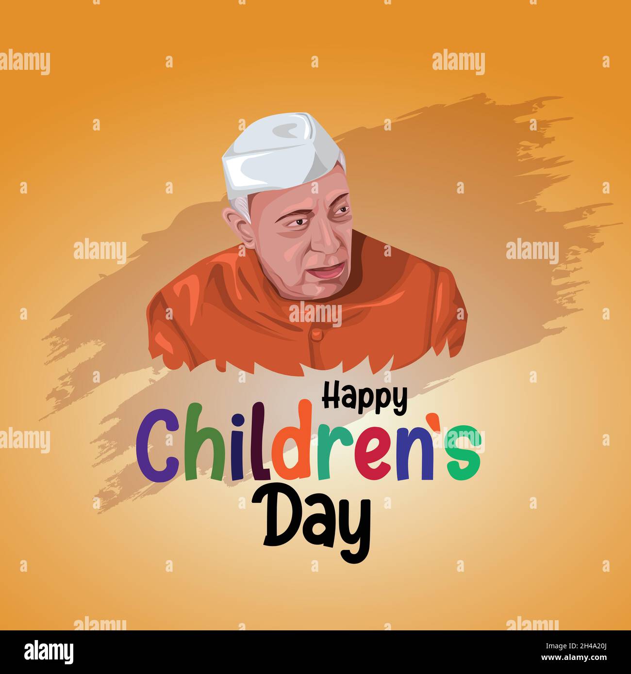 Happy Children's Day si celebra in India il 14 novembre il compleanno di Jawaharlal Nehru. Primo Ministro dell'India. Illustrazione vettoriale Illustrazione Vettoriale