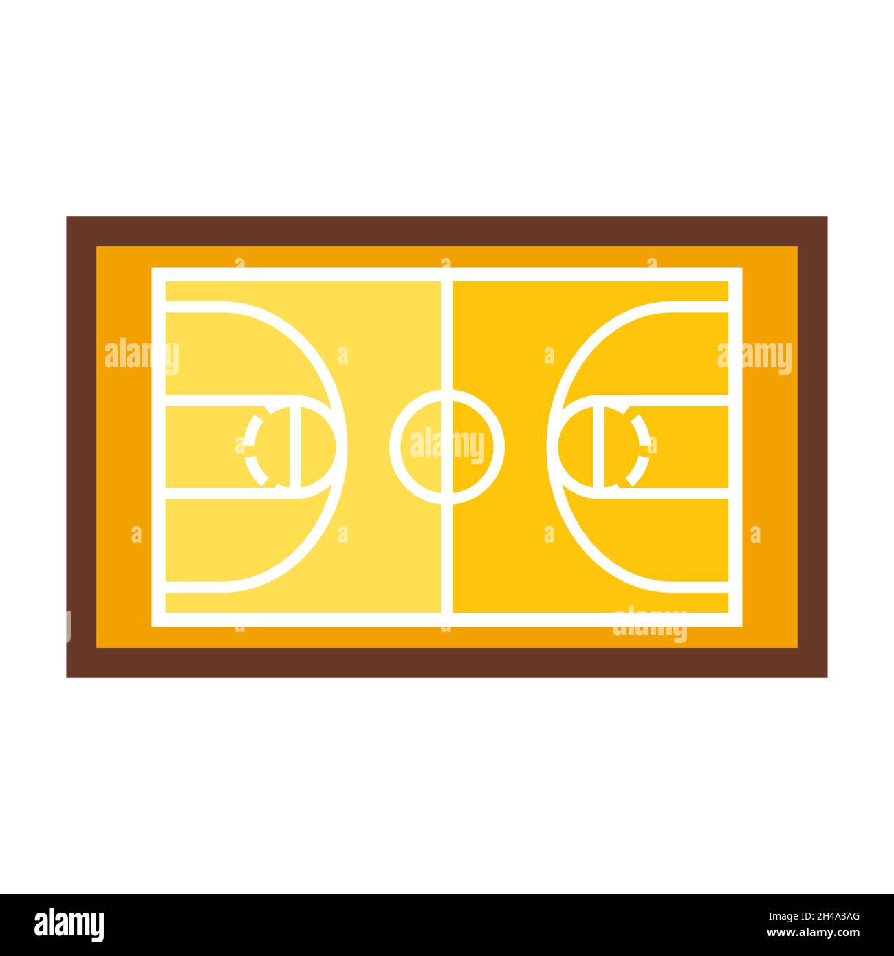 Icona del campo di pallacanestro. Illustrazione dell'attrezzatura sportiva. Per la formazione e la progettazione della concorrenza. Illustrazione Vettoriale
