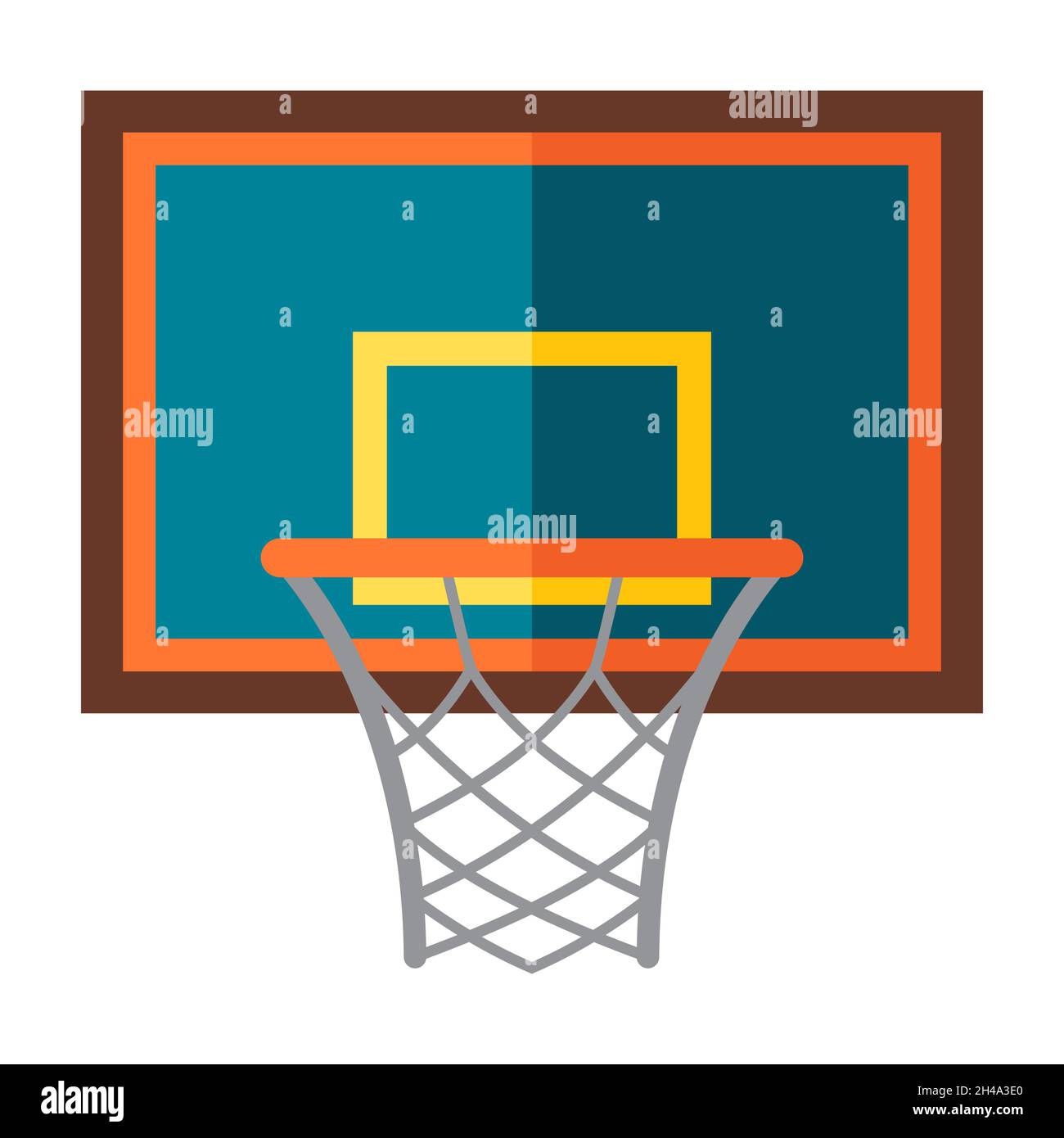 Icona del cestino di basket. Illustrazione dell'attrezzatura sportiva. Per la formazione e la progettazione della concorrenza. Illustrazione Vettoriale