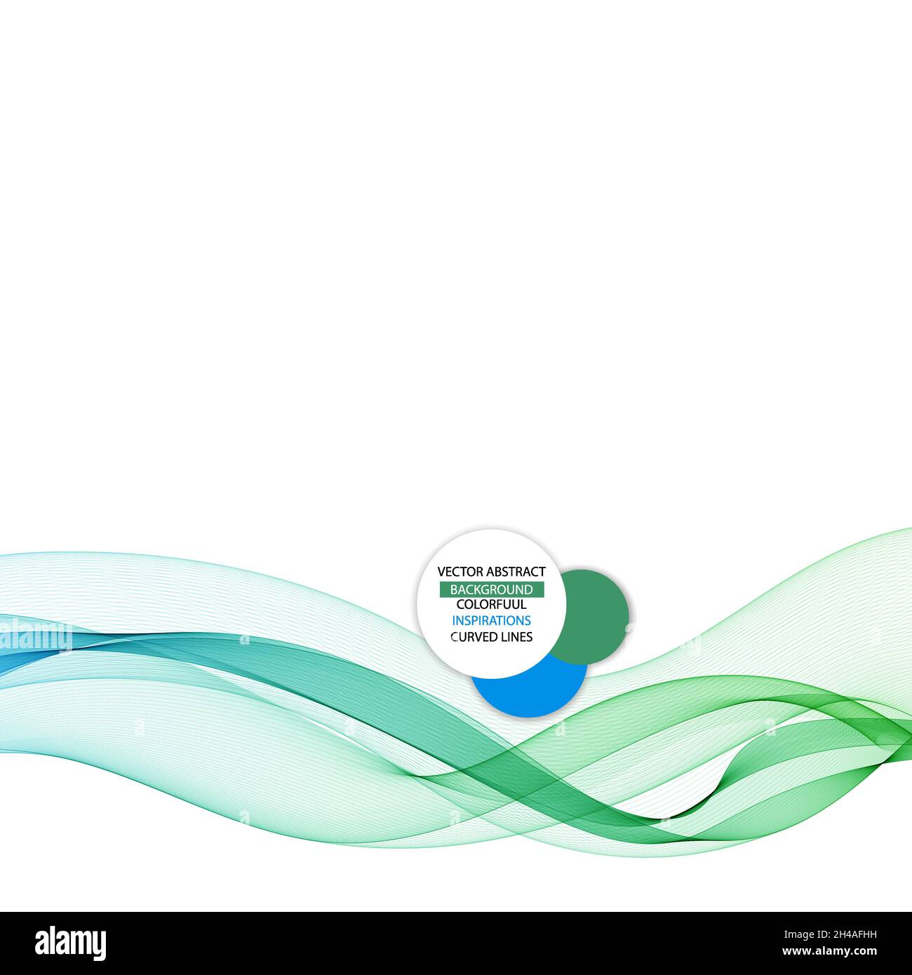 Flusso di forme d'onda vettoriali colorate trasparenti su sfondo bianco. Sfondo astratto vettoriale. Foto Stock