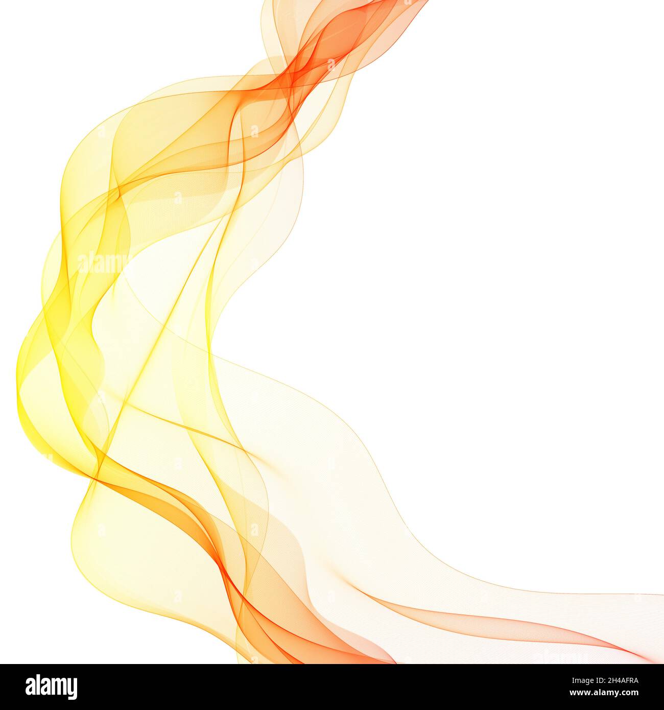 Flusso di forme d'onda vettoriali colorate trasparenti su sfondo bianco. Sfondo astratto vettoriale. Foto Stock