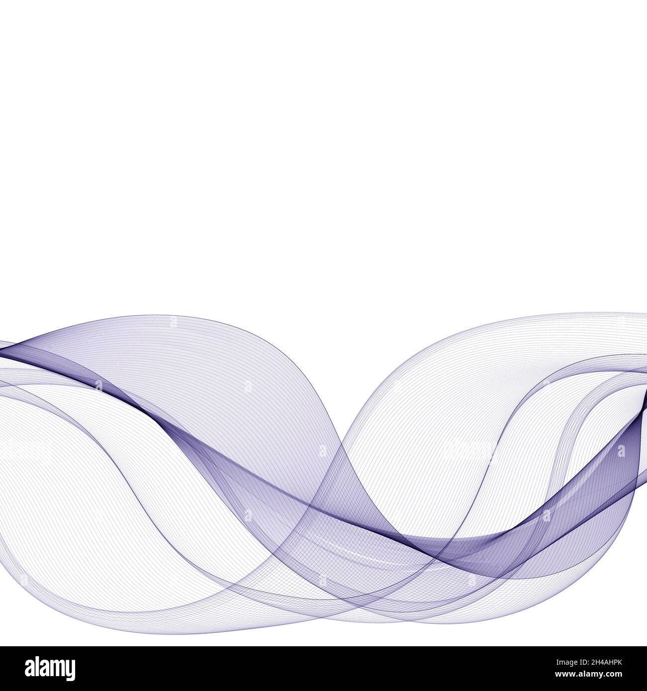 Onda nera astratta di linee, strisce curve. Vettore Foto Stock